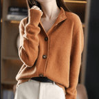 Women's Fluffy Knit Cardigan – Soft Button Front Long Sleeve Cardigan