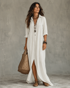 Women's Belted Wrap Midi Dress – Casual Summer Dress