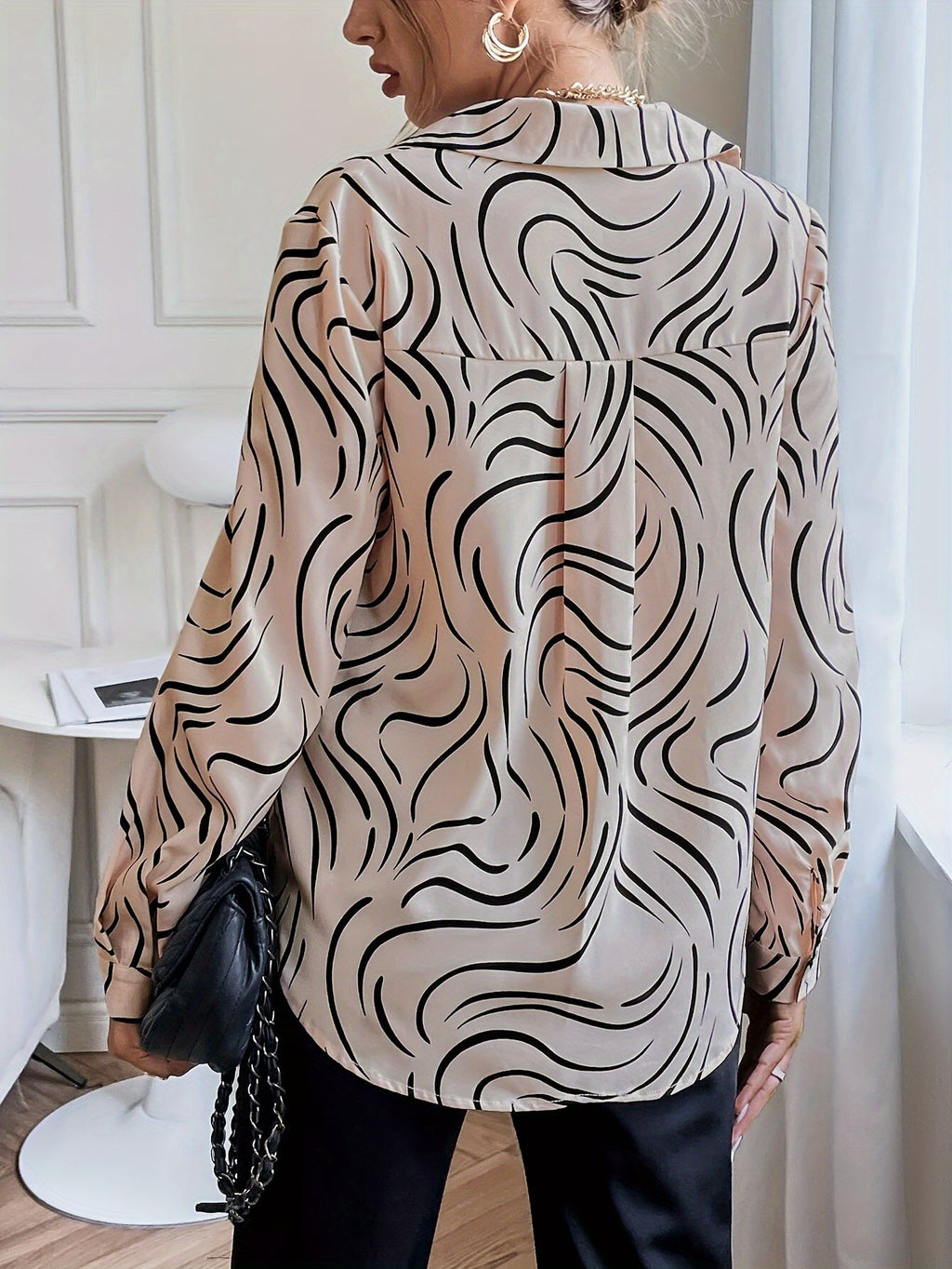 Women's Button-Up Blouse – Printed Casual Blouse – Jocelyn
