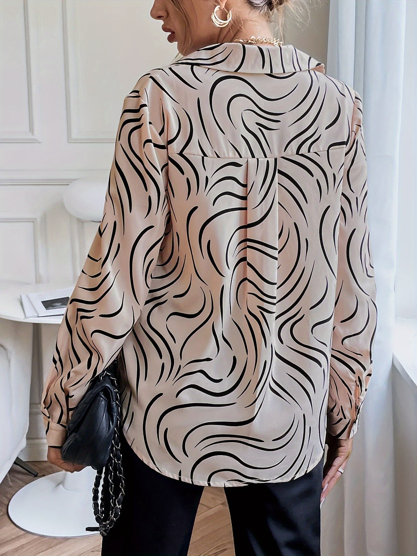Women's Button-Up Blouse – Printed Casual Blouse – Jocelyn