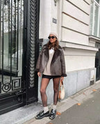 Women's Faux Leather Jacket – Plush Lined Oversized Winter Jacket