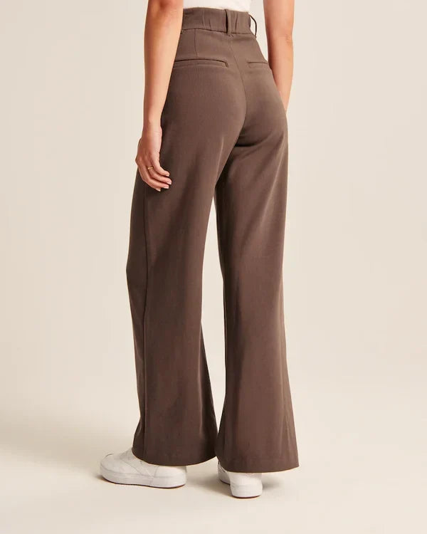 Women's Flared Trousers – High Waist Fitted Flare Leg Pants