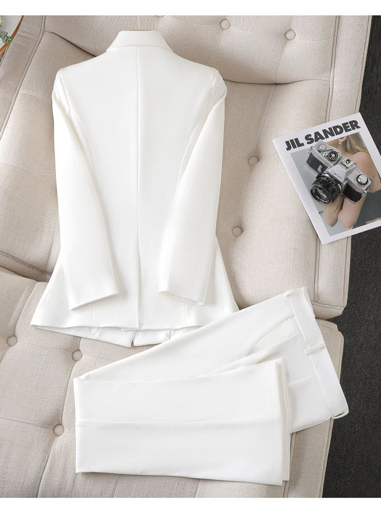 Women's Double-Breasted Pants Suit – Tailored Blazer Co-Ord
