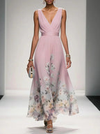 Women's Wedding Guest Floral Maxi Dress – Flowy Summer Occasion Dress