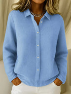 Women's Longline Button Cardigan – Relaxed Knit Layer
