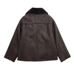 Women's Faux Leather Jacket – Plush Lined Oversized Winter Jacket