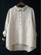 Women's Stand Collar Blouse – Long Sleeve Button Front Blouse