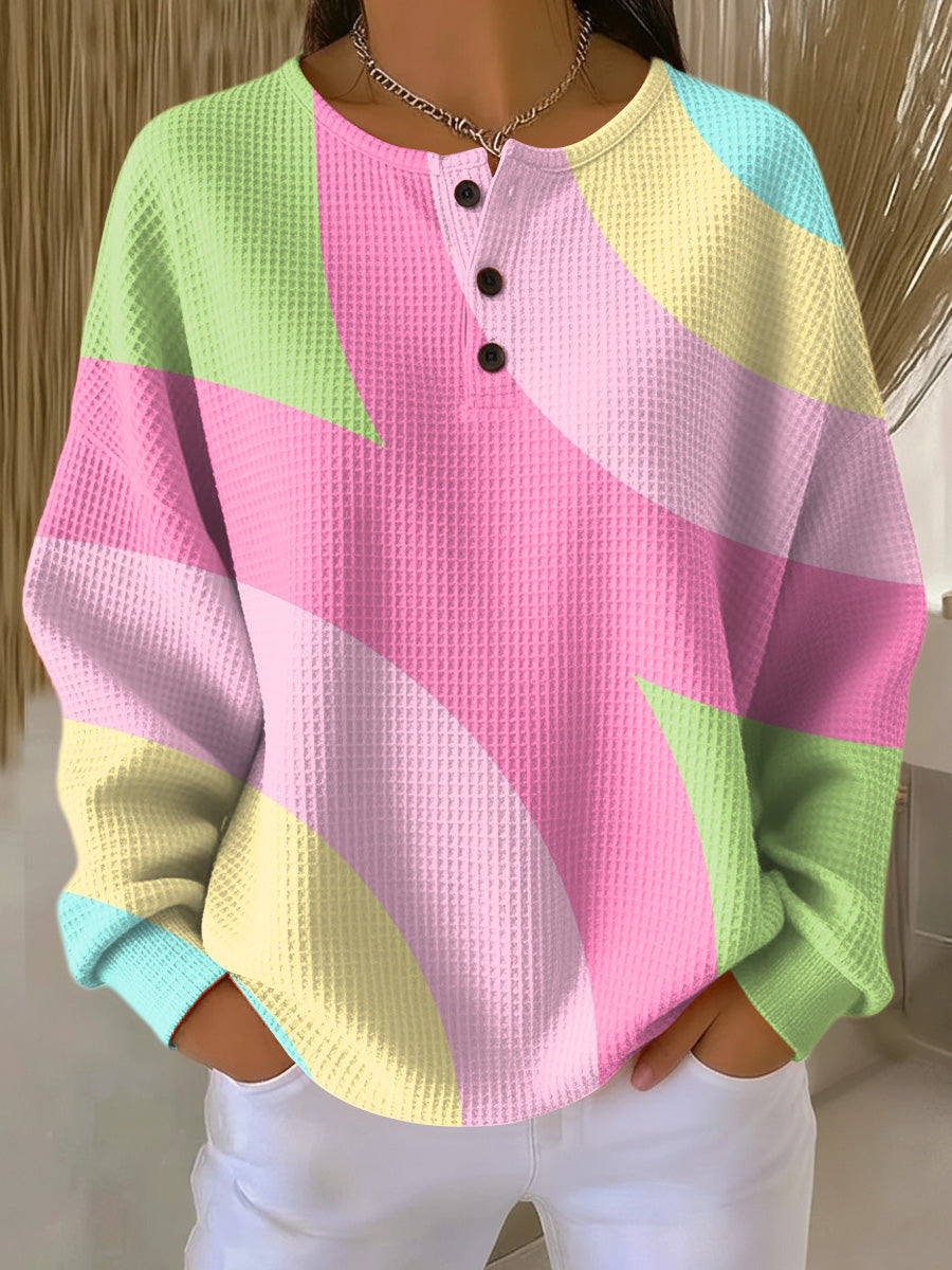 Women's Geometric Knit Sweater – Pattern Knit Sweater – Noelle