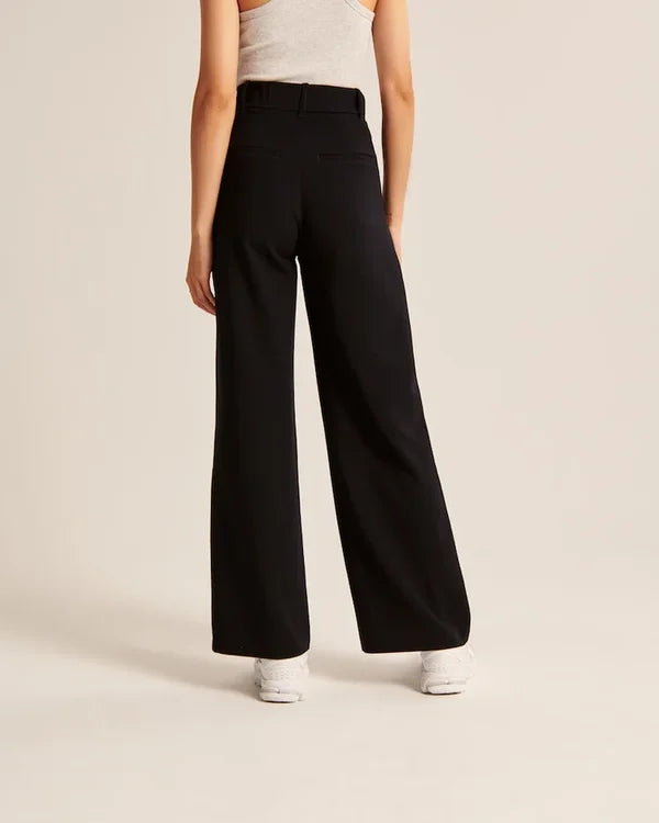 Women's Flared Trousers – High Waist Fitted Flare Leg Pants