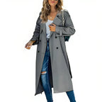 Women's Classic Trench Coat – Longline Button Front Coat