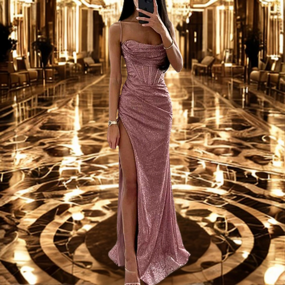 Women's Sweetheart Neck Evening Dress – Fitted Formal Occasion Dress