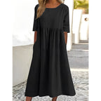 Women's Flowy Midi Dress – Casual Summer Dress