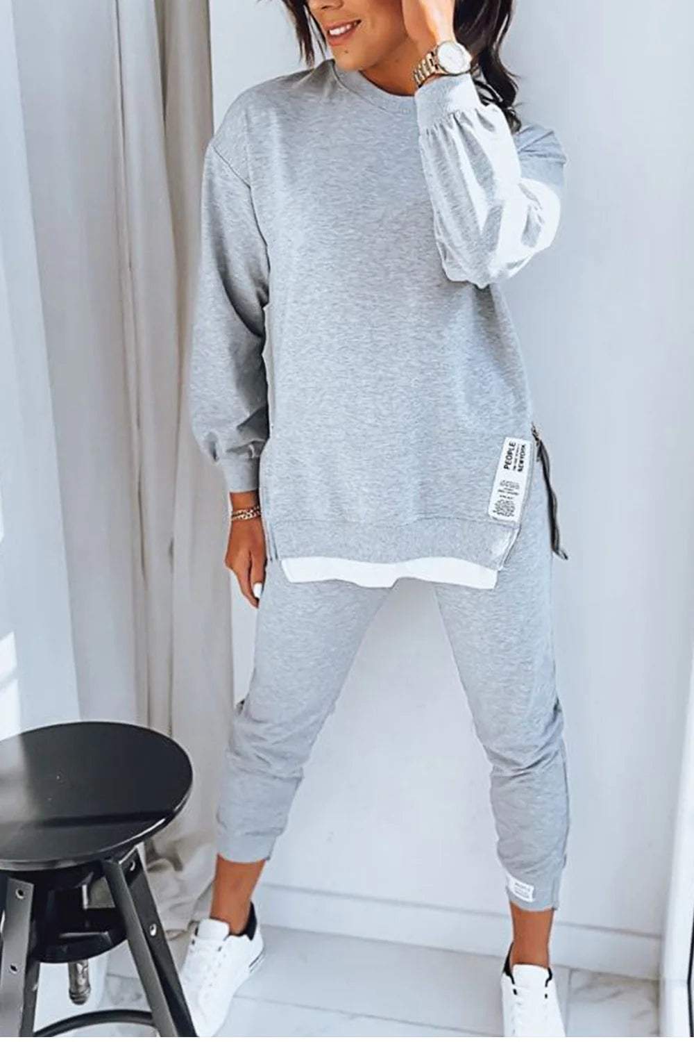 Women's Sweatshirt Set – Relaxed Wide Leg Lounge Set