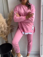Women's Sweatshirt Set – Relaxed Wide Leg Lounge Set