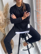 Women's Sweatshirt Set – Relaxed Wide Leg Lounge Set