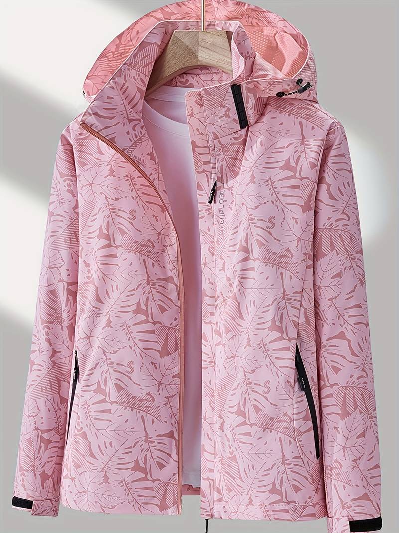 Women's Hooded Outdoor Jacket – Lightweight Zip-Up Transitional Jacket