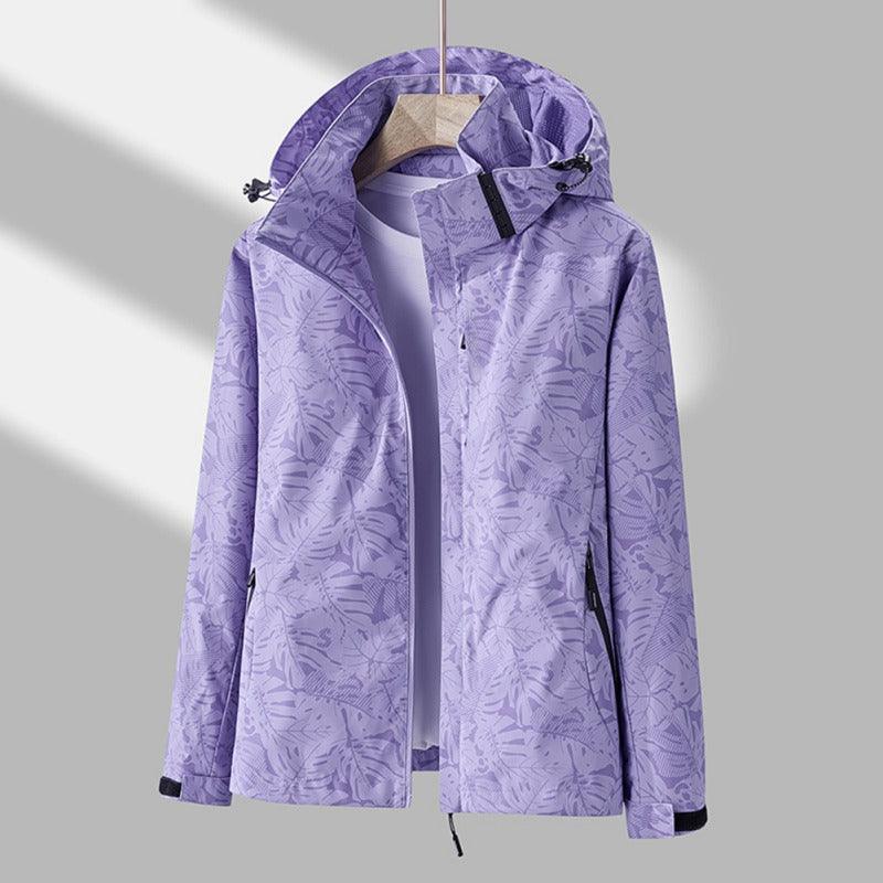 Women's Hooded Outdoor Jacket – Lightweight Zip-Up Transitional Jacket