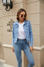Women's Cropped Jean Jacket – Short Button Front Casual Jacket