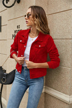 Women's Cropped Jean Jacket – Short Button Front Casual Jacket