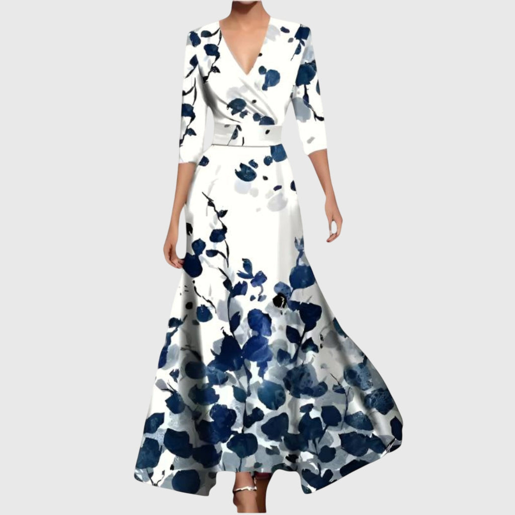 Women's Elegant Maxi Dress – Long Sleeve Evening Dress – Margaret
