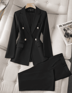Women's Double-Breasted Pants Suit – Tailored Blazer Co-Ord