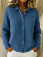 Women's Longline Button Cardigan – Relaxed Knit Layer