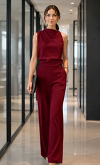 Women's Sleeveless Wide Leg Summer Jumpsuit – Relaxed Flowy Everyday Jumpsuit