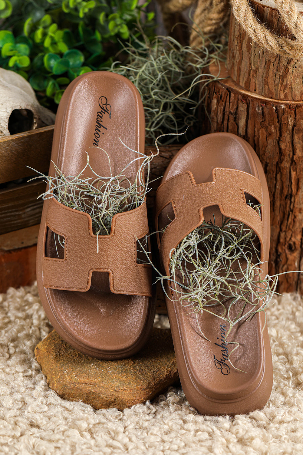 Women's Open Toe Slippers with Soft Footbed and Lightweight Sole