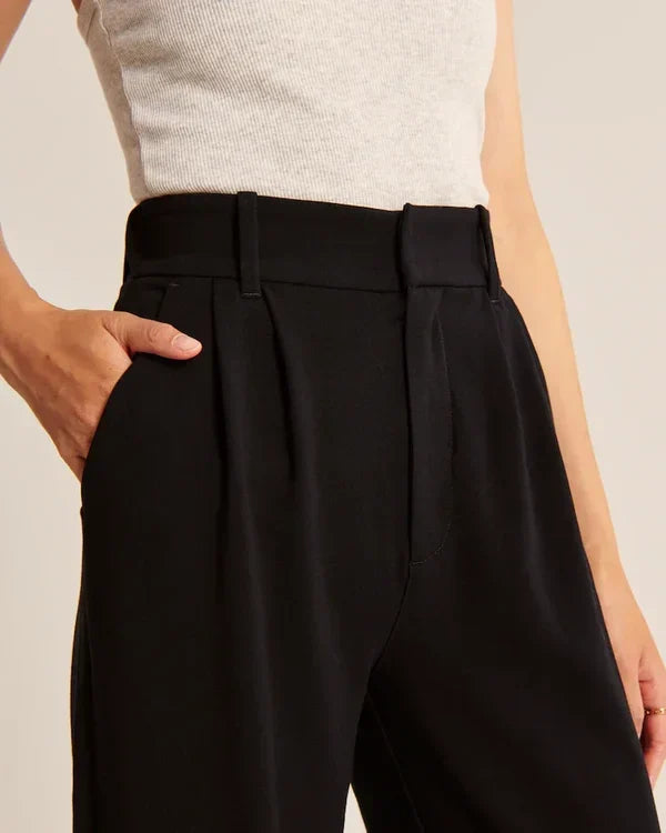 Women's Flared Trousers – High Waist Fitted Flare Leg Pants
