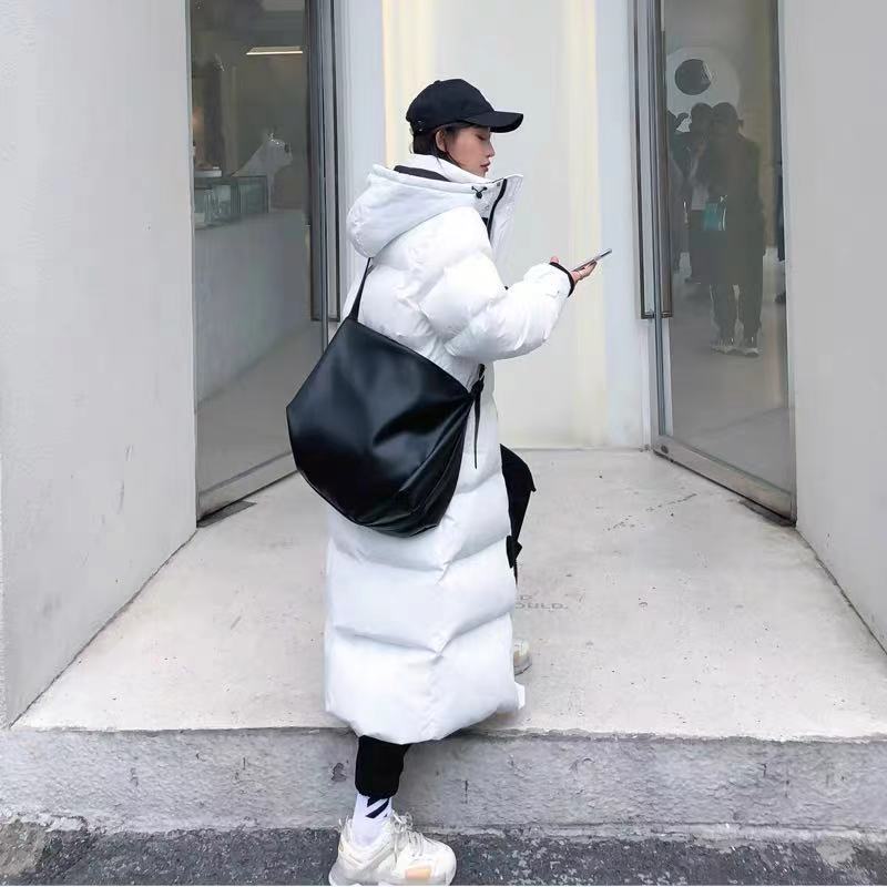 Women's Long Hooded Parka – Zip-Up Pocket Winter Coat