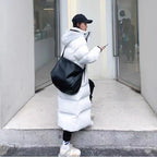 Women's Long Hooded Parka – Zip-Up Pocket Winter Coat