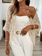 Women's Draped Winter Cardigan – Relaxed Open Front Cardigan