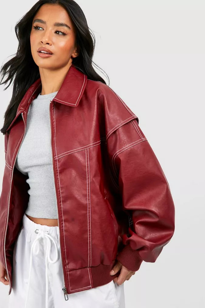 Women's Relaxed Bomber Jacket – Oversized Utility Jacket