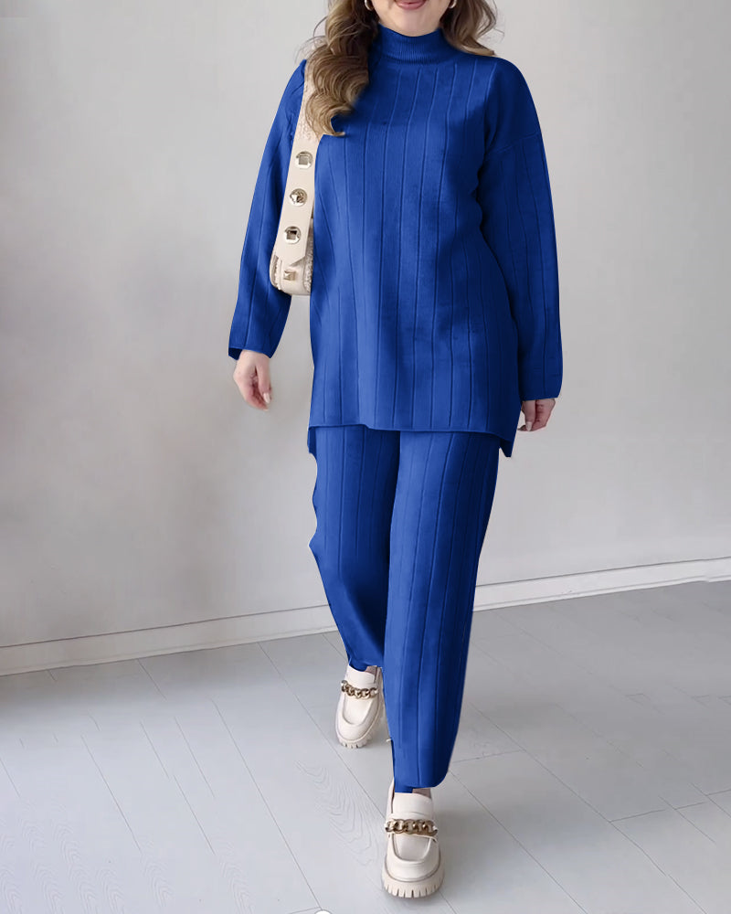 Women's Printed Co-Ord Set – Split Hem Lounge Set