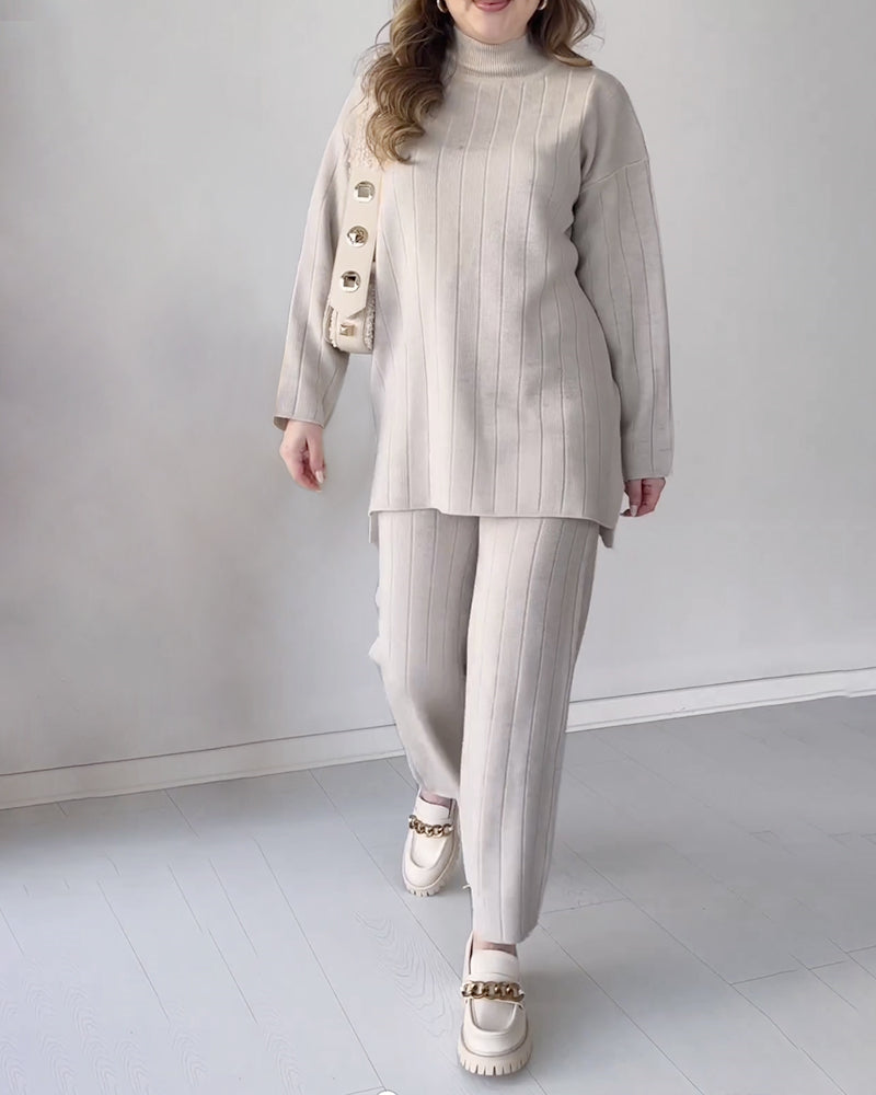 Women's Printed Co-Ord Set – Split Hem Lounge Set