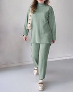 Women's Printed Co-Ord Set – Split Hem Lounge Set