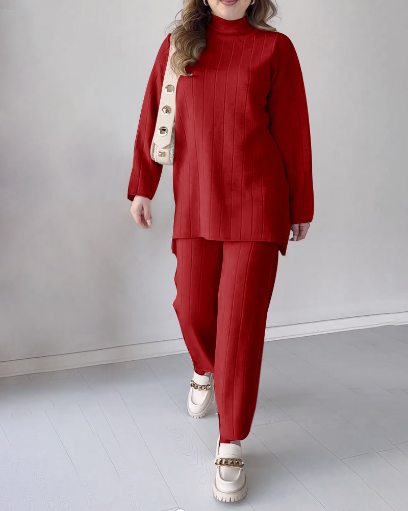 Women's Printed Co-Ord Set – Split Hem Lounge Set