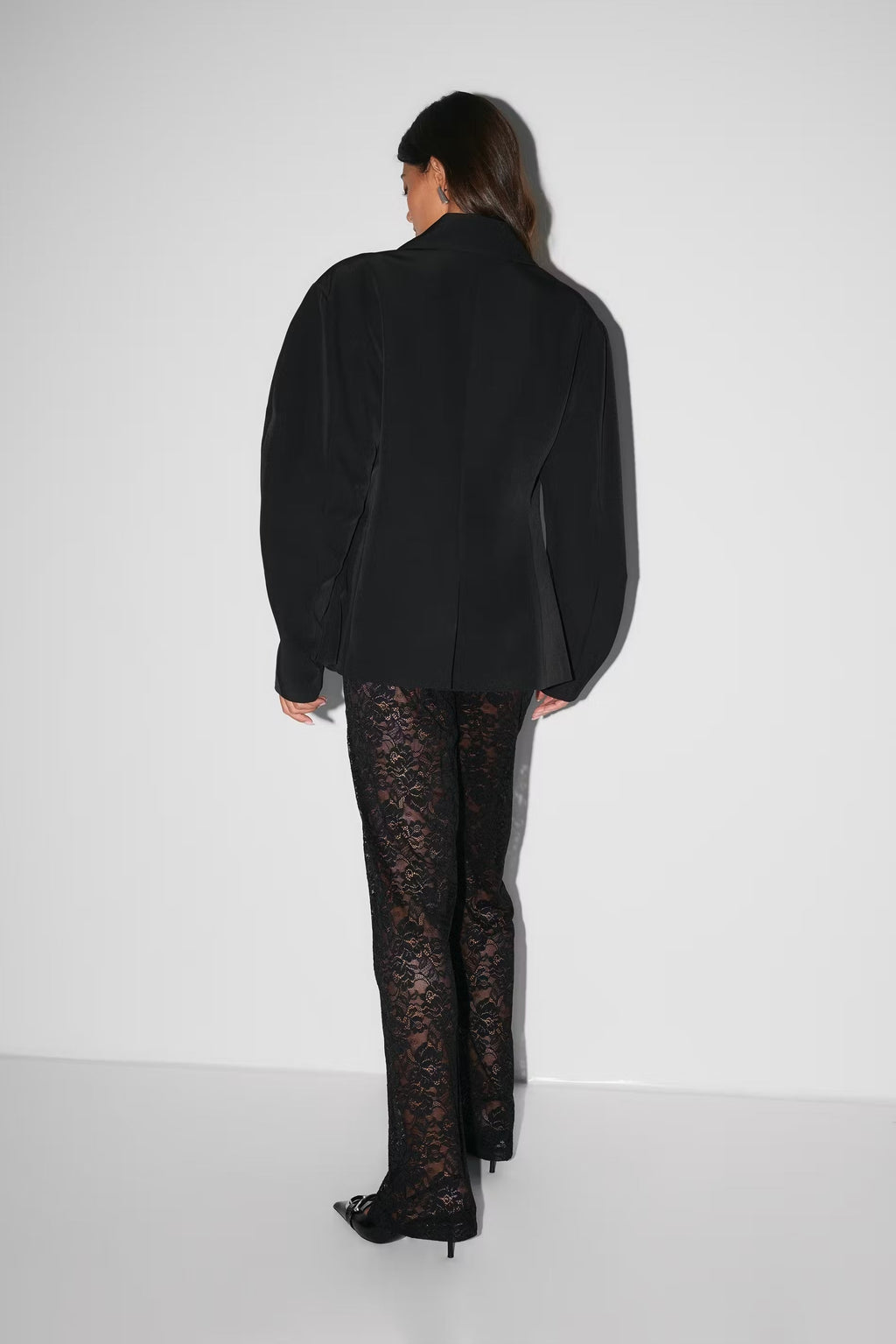 Women's Lace Flared Pants – Floral Mesh Flare Pants