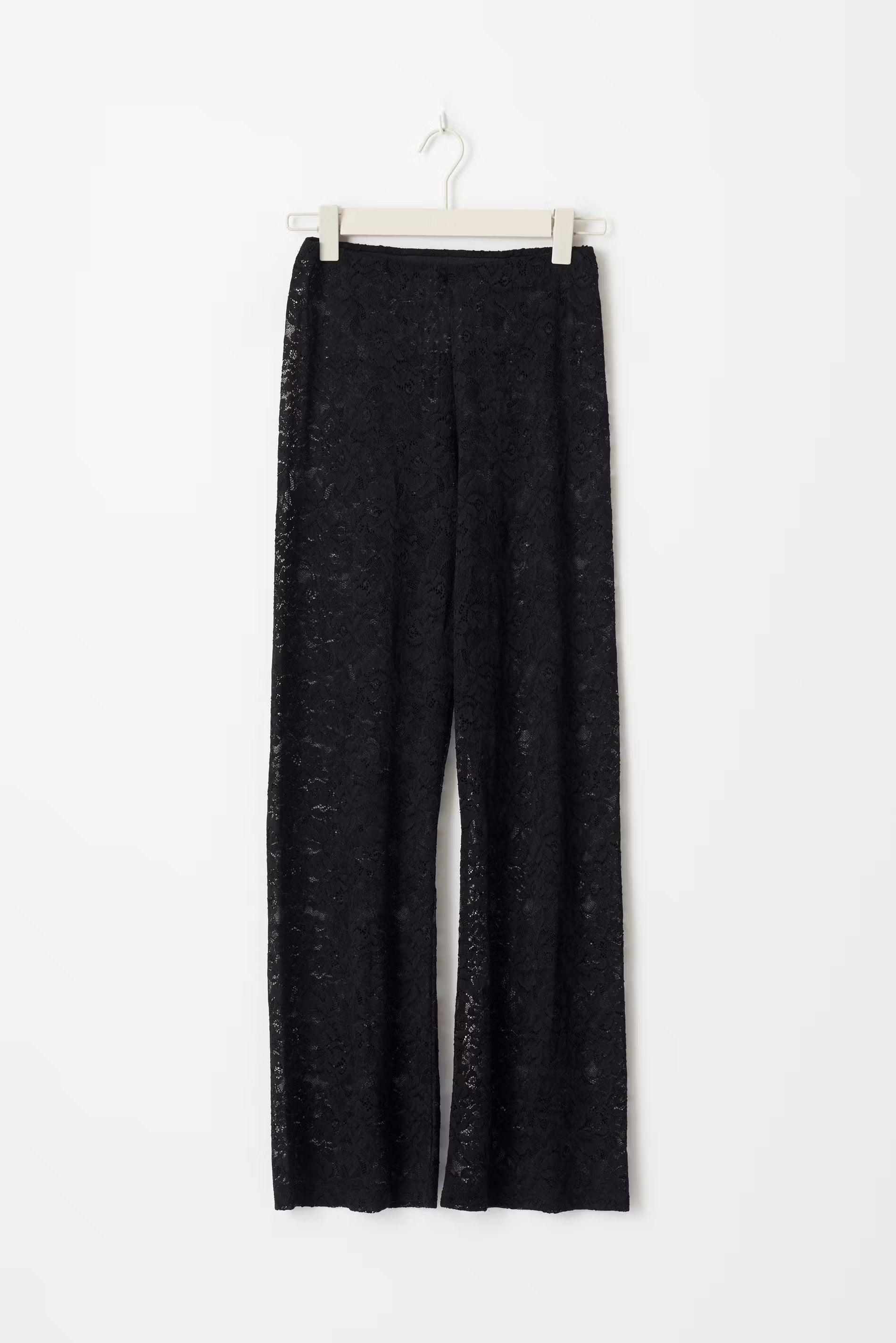 Women's Lace Flared Pants – Floral Mesh Flare Pants
