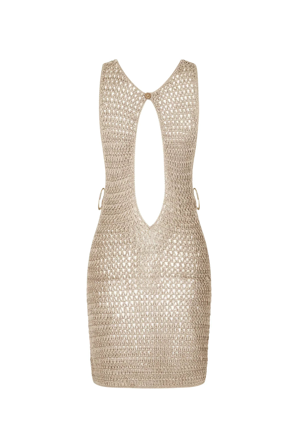 Women's Crochet Beach Dress – Open Knit Boho Cover-Up Dress