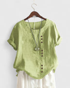 Women's Summer Blouse – Button Front Casual Blouse – Nadine