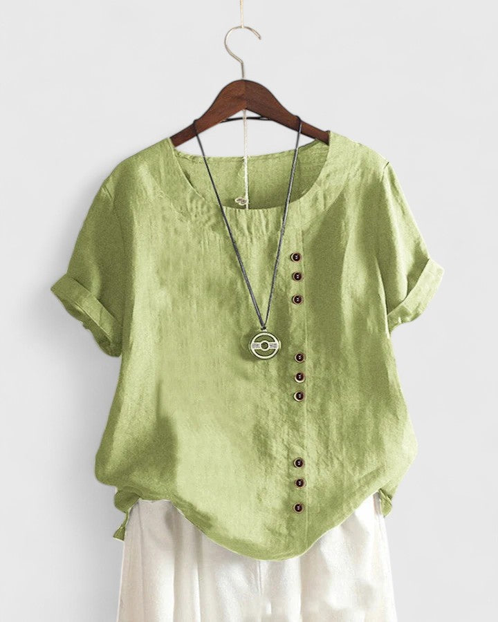 Women's Summer Blouse – Button Front Casual Blouse – Nadine