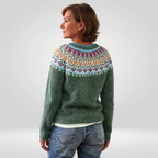 Women's Icelandic Sweater – Nordic Pattern Crew Neck Pullover