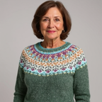 Women's Icelandic Sweater – Nordic Pattern Crew Neck Pullover