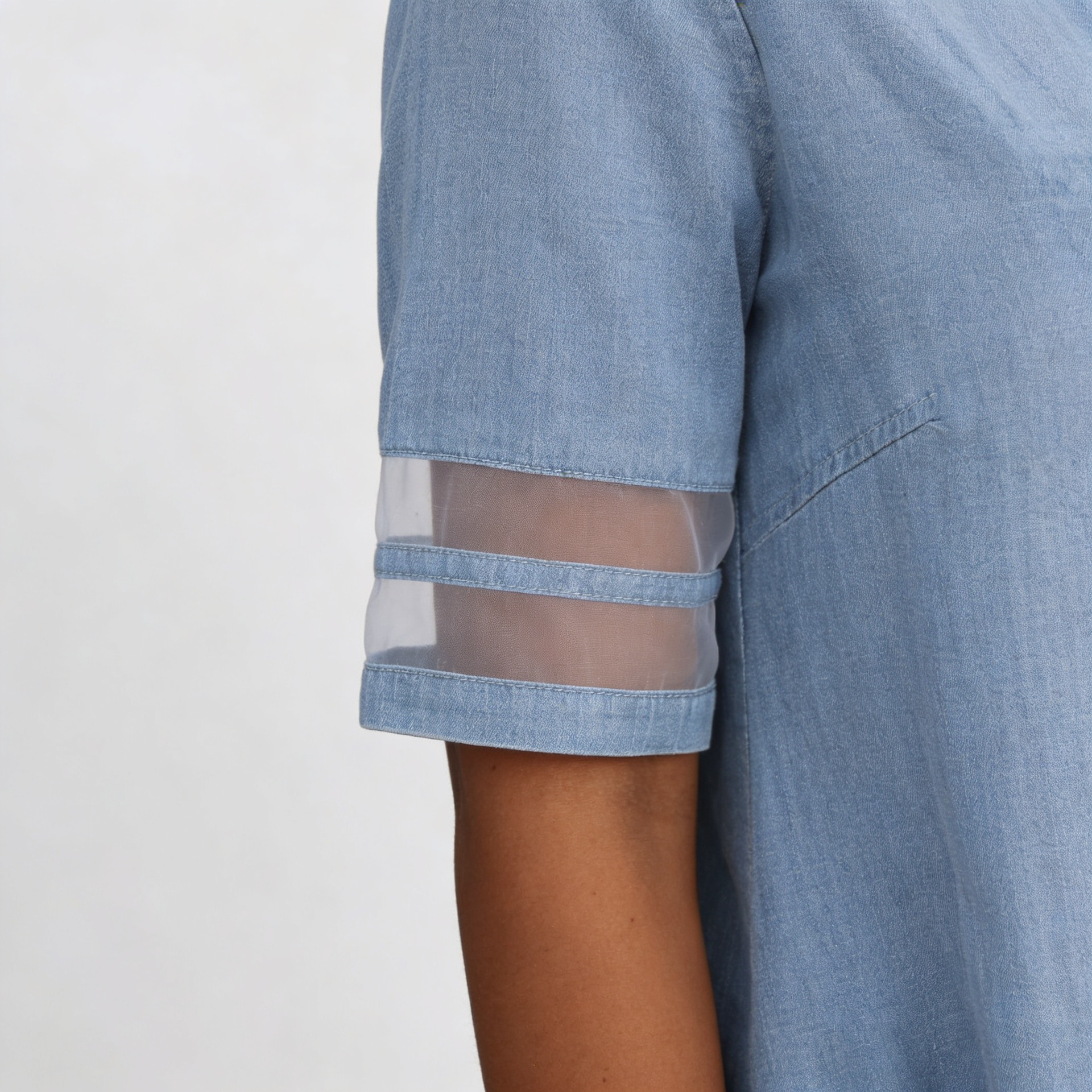 Women's Denim Look Shirt Dress – Button Front Long Sleeve Dress