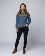 Women's Icelandic Knit Sweater – Vintage Nordic Pattern Crew Neck Pullover