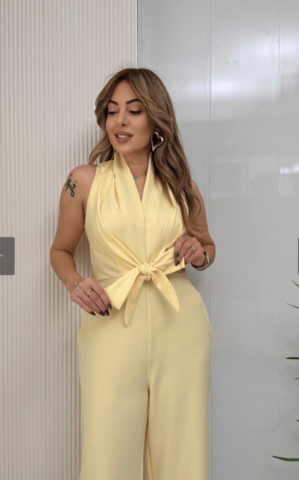 Women's High Waist Wide Leg Jumpsuit – Flowy Evening Occasion Jumpsuit