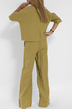 Women's Relaxed Wide Leg Set – Summer Top Matching Pants Set