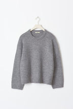 Women's Balloon Sleeve Sweater – Oversized Round Neck Knit Pullover