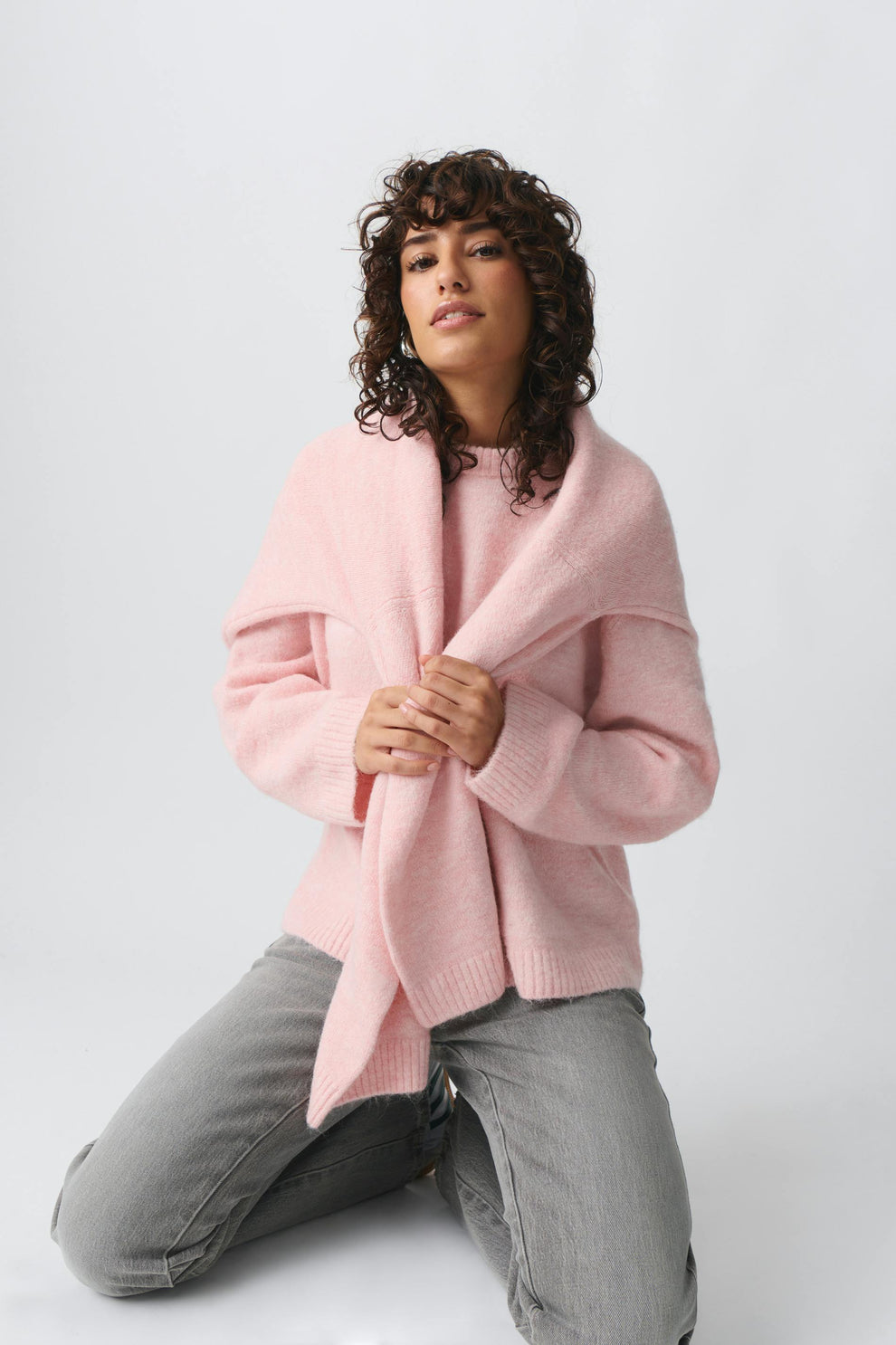 Women's Balloon Sleeve Sweater – Oversized Round Neck Knit Pullover